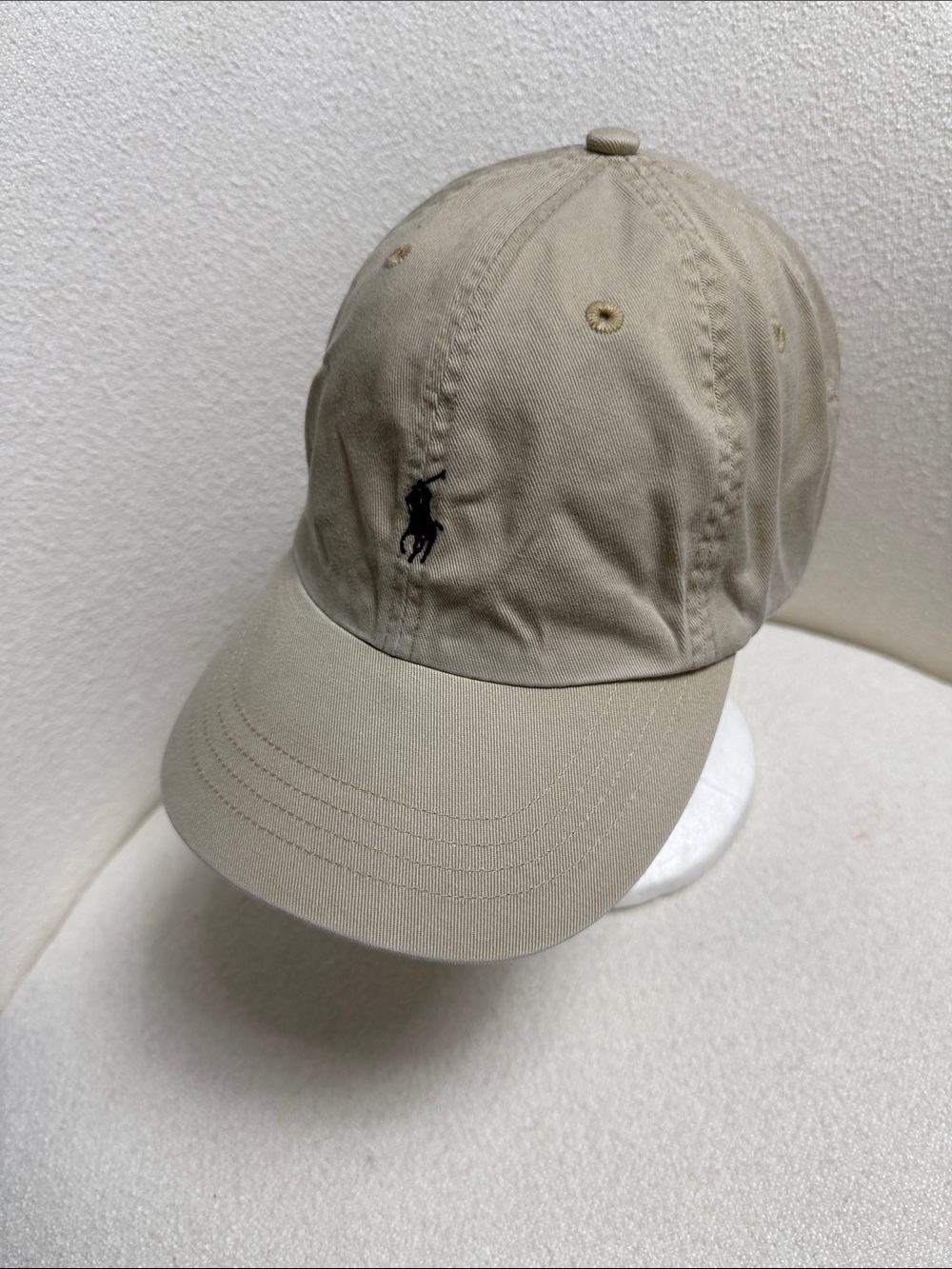 Polo by Ralph Lauren Khaki Baseball Cap with Black Logo